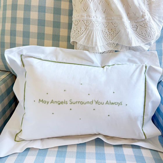 Green - May Angels Surround You Always Pillow Anne Neilson Home Wholesale