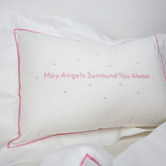 Pink - May Angels Surround You Always Pillow Anne Neilson Home Wholesale