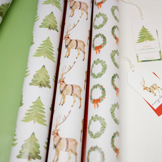 Wreath Reversible Wrapping Paper Anne Neilson Home