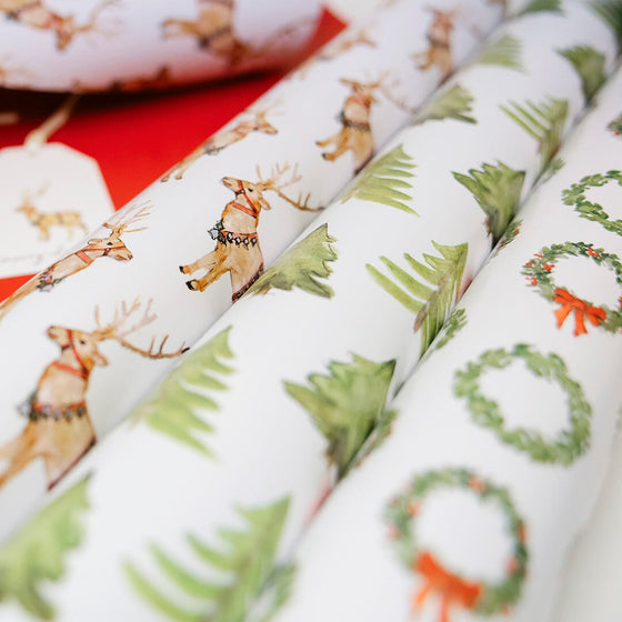 Wreath Reversible Wrapping Paper Anne Neilson Home